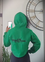 Load image into Gallery viewer, GREEN Curved Cropped Hoodie