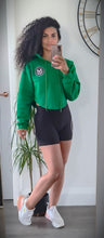 Load image into Gallery viewer, GREEN Curved Cropped Hoodie