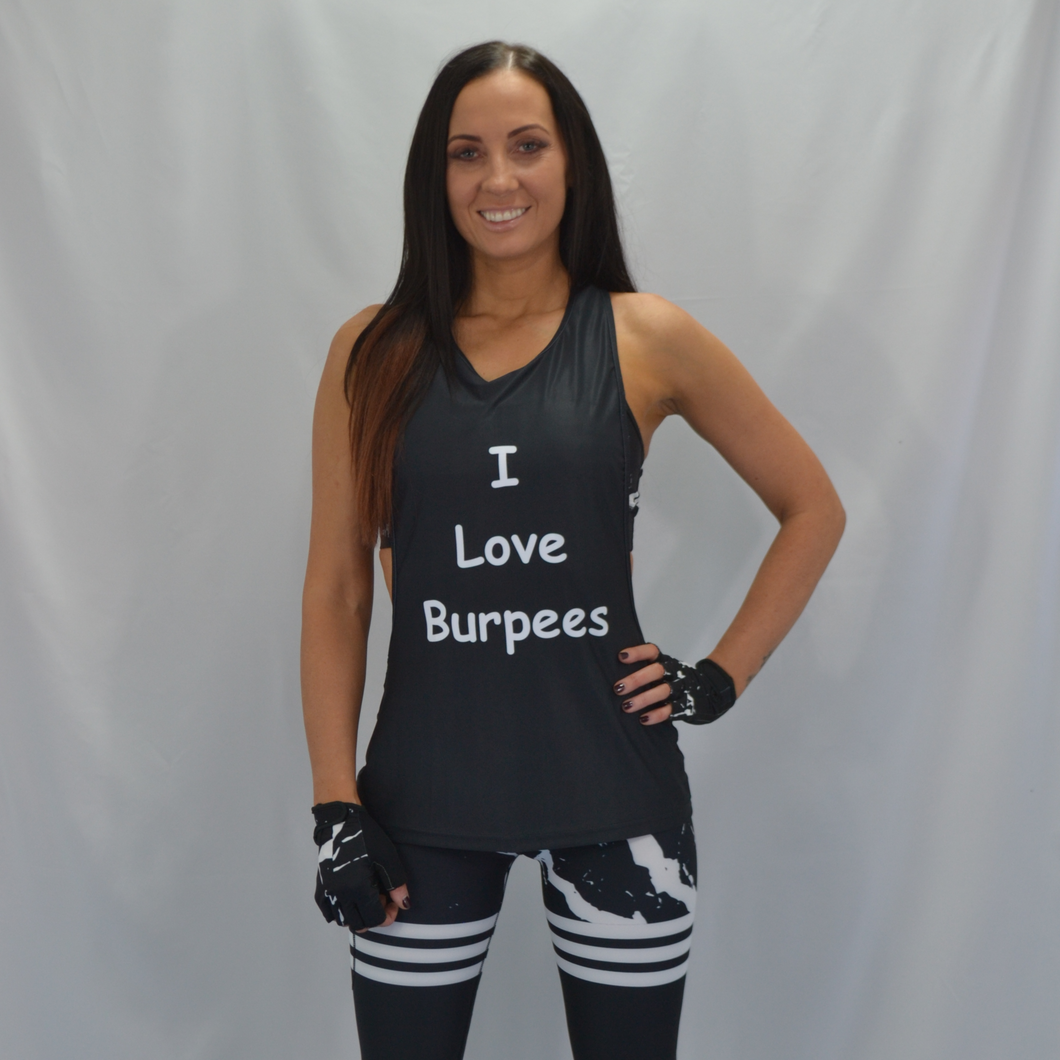 'I Love Burpees' Racer Back Tank Top
