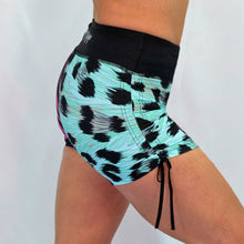 Load image into Gallery viewer, Mint Leopard High Waisted Shorts
