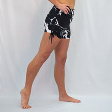 Load image into Gallery viewer, Black and White Mia Marble High Waisted Shorts
