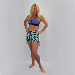 Mint Leopard High Waisted Shorts