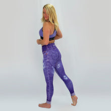 Load image into Gallery viewer, Dina Denim Effect Fitness Leggings
