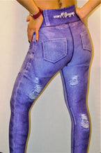 Load image into Gallery viewer, Dina Denim Effect Fitness Leggings
