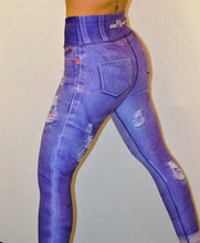 Load image into Gallery viewer, Dina Denim Effect Fitness Leggings
